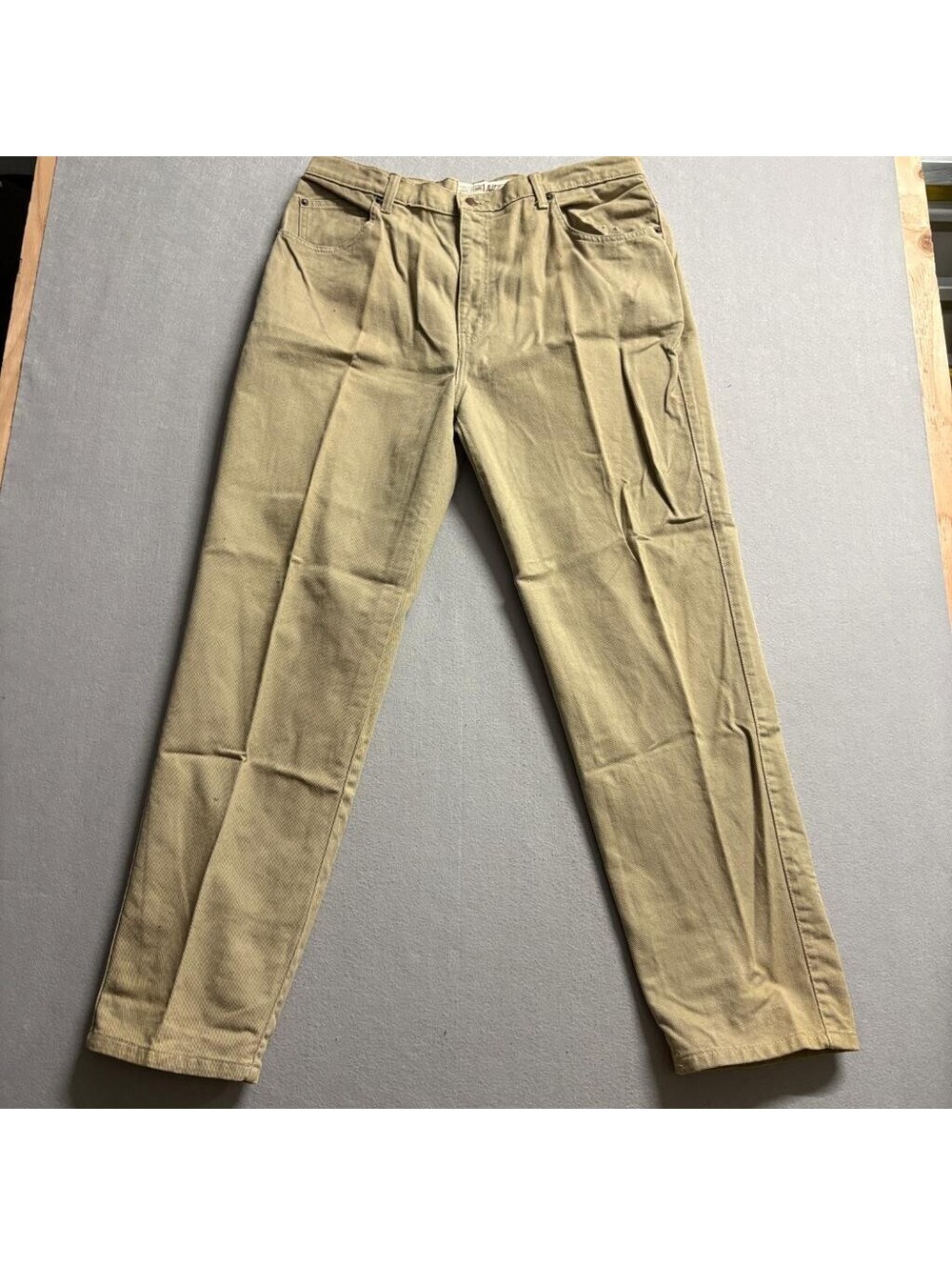 East Coast LAW Original Product Jeans Womens 38x32 Khaki Tan Denim Straight Leg